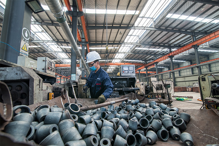 安达网架配件-锥头加工车间